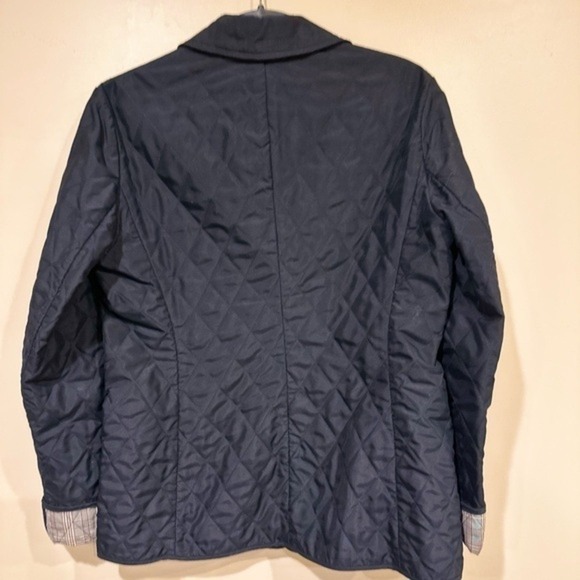 Jones New York Women's Quilted Jacket Black Plaid Lined Lightweight Coat Medium - Picture 6 of 6